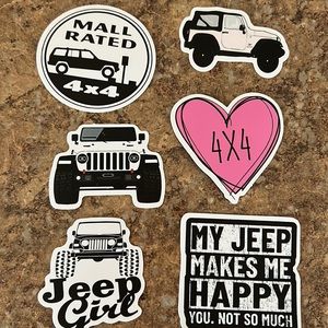 Six jeep water bottle stickers pink